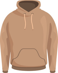 Wall Mural - Brown hoodie with drawstring, a comfortable and stylish streetwear essential