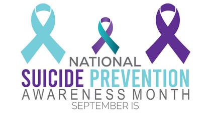 Vector illustration on the theme of National suicide prevention month observed each year during September banner, Holiday, poster design.