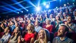 © N7 - Film Premiere Audience Blur: A blurred background of an audience at a film premiere, with people excited to see the movie.