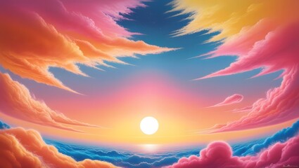 Wall Mural - sunset in the sky, ai generated