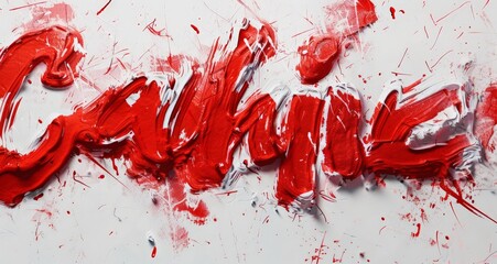 Poster - Vibrant Red Abstract Art Splatter