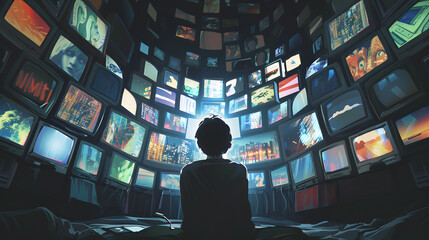 Wall Mural - consuming media