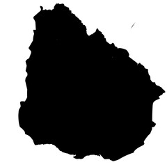 Wall Mural - uruguay map silhouette on transparent background