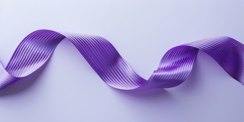 Poster - Stylish Purple Ribbon Curve Against Light Purple Background