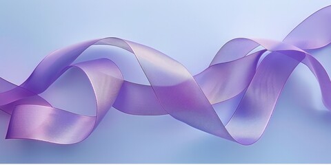 Wall Mural - Stylish Purple Ribbon Swirls on a Light Blue Background