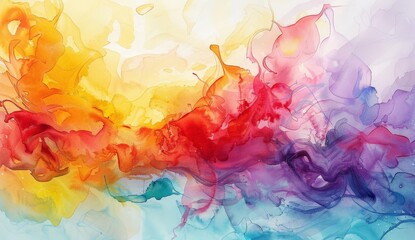 Wall Mural - Vibrant Abstract Watercolor Art