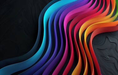 Poster - Vibrant Abstract Art with Colorful Waves and Ripples