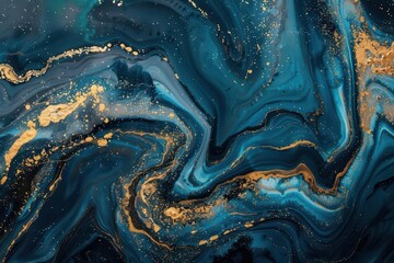 luxurious abstract blue and gold floral marble texture background fluid art photography