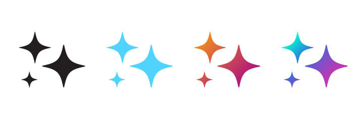 Poster - Generate icon. AI stars icon. Set of Artificial intelligence logo. AI enters by command prompt to generate ideas. Chat with AI. Icon element for apps web. Computer help assistant. Vector illustration.
