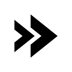 right arrow icon, silhouette vector isolated on white background. simple and modern design