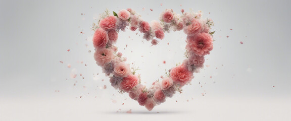 Wall Mural - Flower Heart element set on transparent background