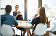 © ArcursPI/peopleimages.com - Business, meeting and pregnant woman in office with advice, discussion and planning for b2b collaboration. Pregnancy, consultant and clients at desk together for conversation, ideas and management