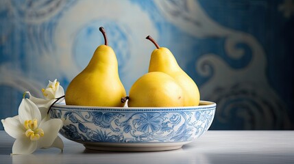 A bowl of pears