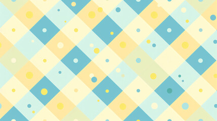 Wall Mural - Cute pastel blue and yellow checkered pattern background vector presentation design, simple flat illustration ,highly detailed illustrations


