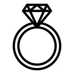 Poster - Diamond engagement ring icon, diamond wedding ring