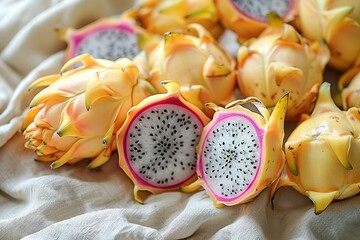 Wall Mural - A close up of a small fruit with a black and white center