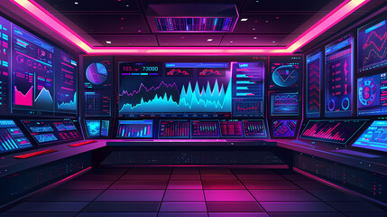 Wall Mural - Market trade binary option trading platform, space for text, vector illustration