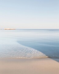 Wall Mural - Tranquil Sea Surface Patterns Mesmerizing Light Interplay Creates Serene Coastal Scene at Dawn