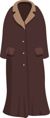 Wall Mural - Long brown winter coat with fur collar keeping you warm during cold winter days