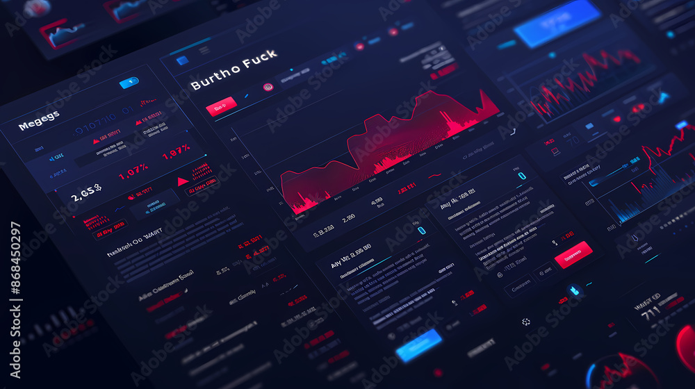 Trade platform ui design, space for text, vector illustration