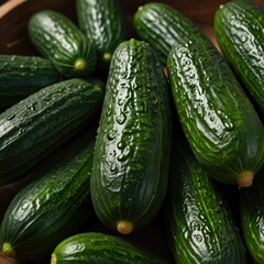 Wall Mural - Cucumbers_Cucumbers_have_dark_green_and_shiny_skin