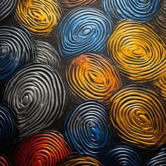 Canvas Print - a close up of a bunch of different colored circles