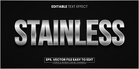 Wall Mural - chrome stainless editable text effect