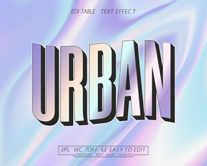 Wall Mural - holographic urban editable text effect
