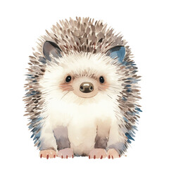 Sticker - Watercolor Hedgehog Illustration with Cute Eyes