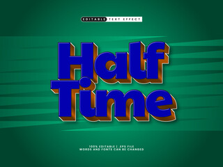 Wall Mural - half time editable text effect in kids and cartoon text style