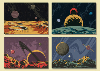 Wall Mural - planet panoramas, planetary surfaces, craters, deep space backgrounds, celestial bodies, universe il
