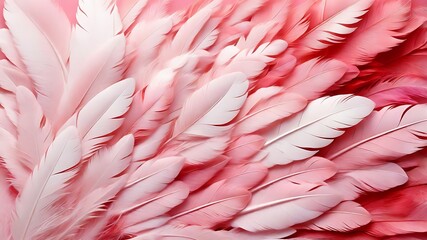 Beautiful abstract colorful white and pink feathers on white background and soft white red feather texture on pink pattern, pink background 