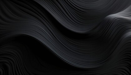 Wall Mural - Blank texture black background, abstract art with waves and gradient