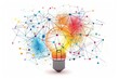 © pixeness - Creative New ideas and innovation concept with light bulb and network connection vector illustration on white background