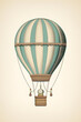 © MrJeans - vintage style illustrated hot air balloon, hot air balloon illustration, hot air balloon
