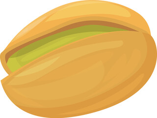 Wall Mural - Single pistachio nut is shown with the shell open revealing the seed inside