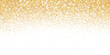 © Olga Prozorova - Golden glitter lights isolated on white background. Sparkling glittering rain effect. Celebration backdrop for Christmas, wedding, birthday party. Luxury metallic frame, border. Vector.