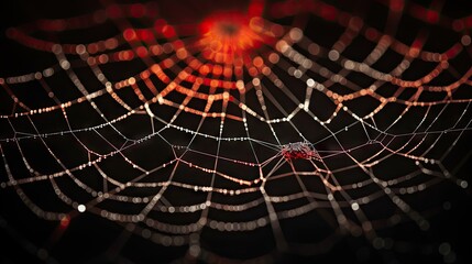 spider web with dew drops