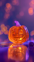 Wall Mural - Halloween pumpkins, Halloween background with copy space