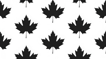 Wall Mural - Black Canadian maple leaf with city name Winnipeg icon isolated seamless pattern on white background Vector icon , black icons , isolated on a white background