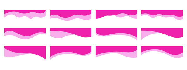 Wall Mural - collection of dividers shape templates. modern separator header for website and app. curve lines, wa