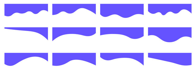 Wall Mural - collection of dividers shape templates. modern separator header for website and app. curve lines, wa