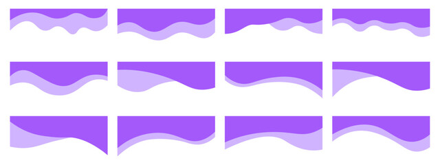Wall Mural - collection of dividers shape templates. modern separator header for website and app. curve lines, wa