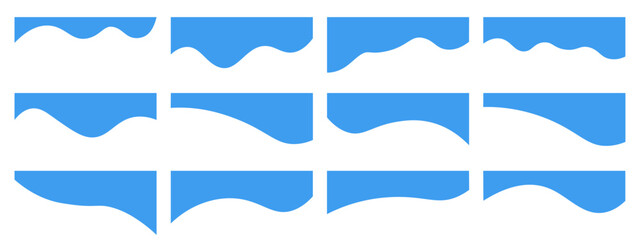 Wall Mural - collection of dividers shape templates. modern separator header for website and app. curve lines, wa