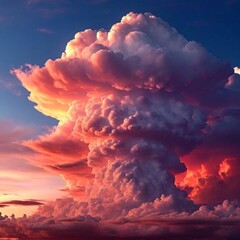 night starry sky with red clouds