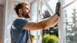 © INT888 - Skilled Craftsman Installing a New Window in a Modern Home.