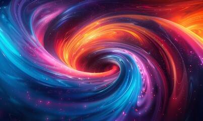 Wall Mural - Bright abstract swirl in neon colors