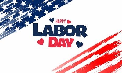 Wall Mural - .USA labor day celebration with american flag  .Sale promotion advertising banner template for USA Labor Day Brochures,Poster or Banner.