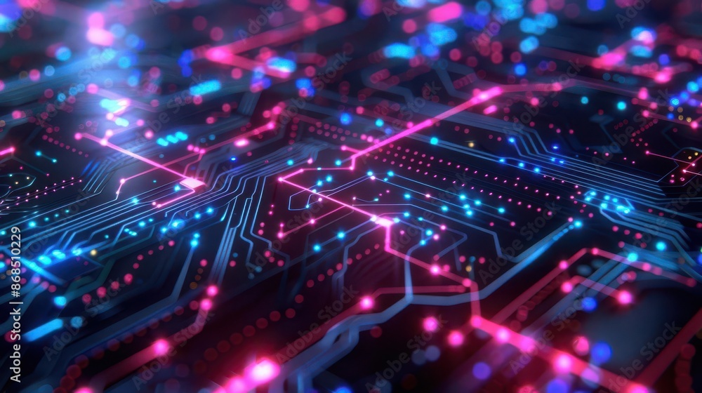 A backdrop background that captures the convergence of a microchip and ...