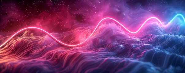 Neon zigzags over a dark background